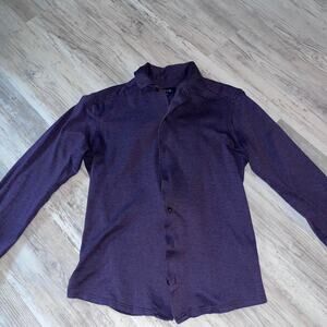 Eton Small Purple Knit Long Sleeve Shirt Size Small